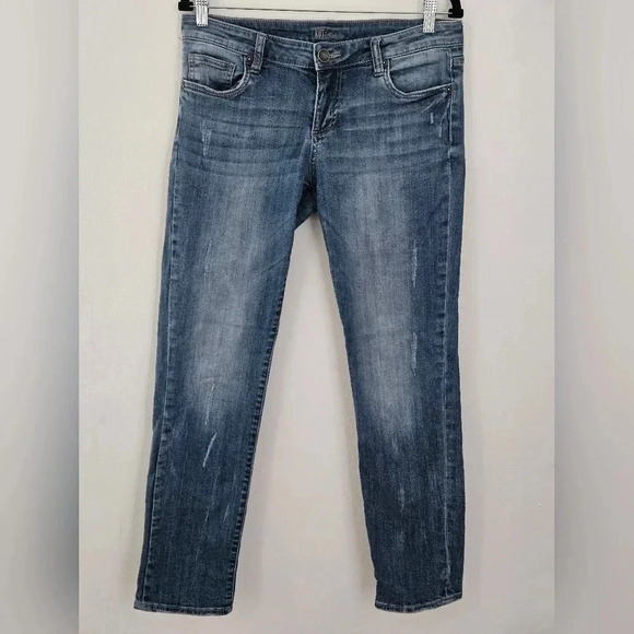 Kut from the kloth boyfriend jeans light distressing mid rise size 6 - Picture 1 of 6